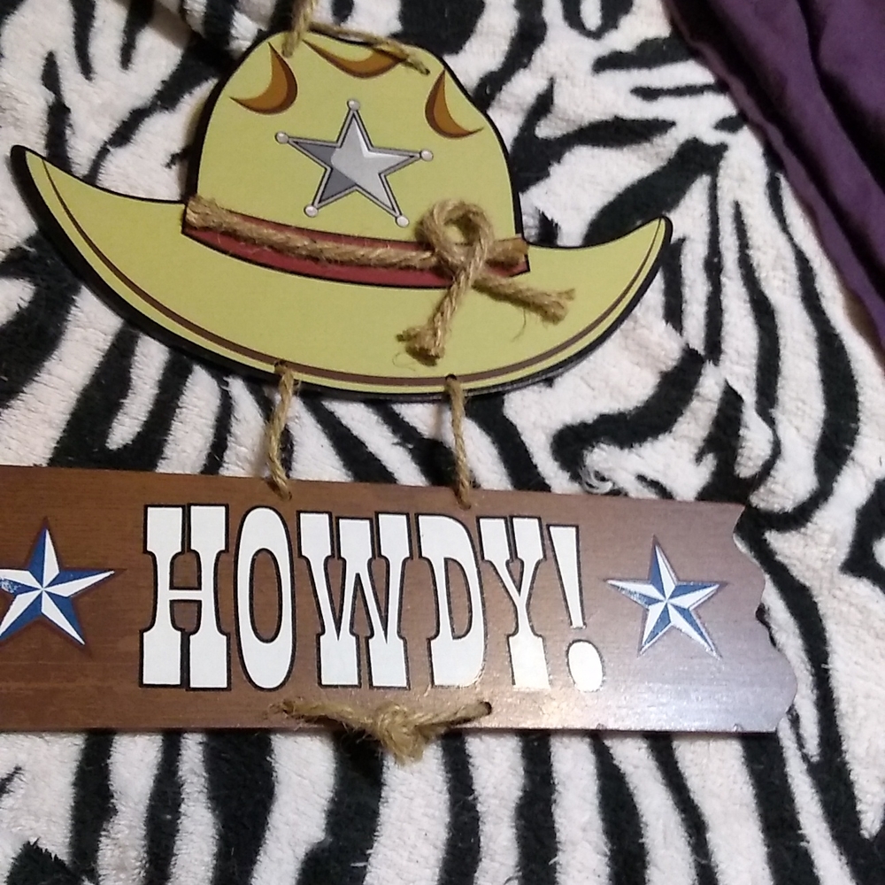 Cowboy Howdy Sign - Picture 3 of 6